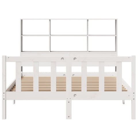vidaXL Bookcase Bed without Mattress White 160x200 cm Solid Wood Pine