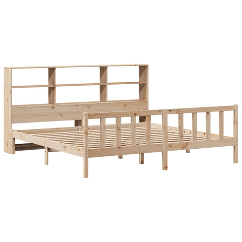 vidaXL Bookcase Bed without Mattress 180x200 cm Super King Solid Wood Pine