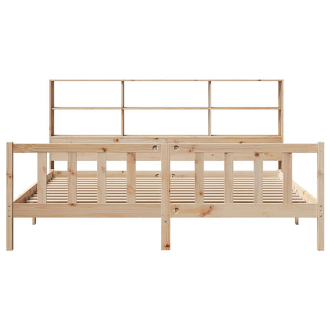 vidaXL Bookcase Bed without Mattress 180x200 cm Super King Solid Wood Pine