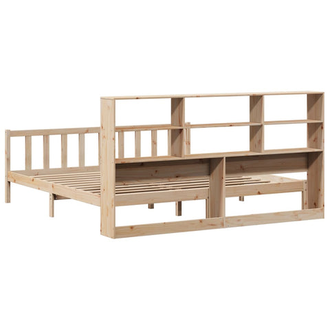 vidaXL Bookcase Bed without Mattress 180x200 cm Super King Solid Wood Pine