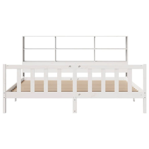 vidaXL Bookcase Bed without Mattress White 200x200 cm Solid Wood Pine