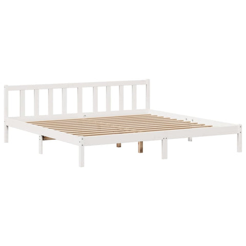 vidaXL Bookcase Bed without Mattress White 200x200 cm Solid Wood Pine