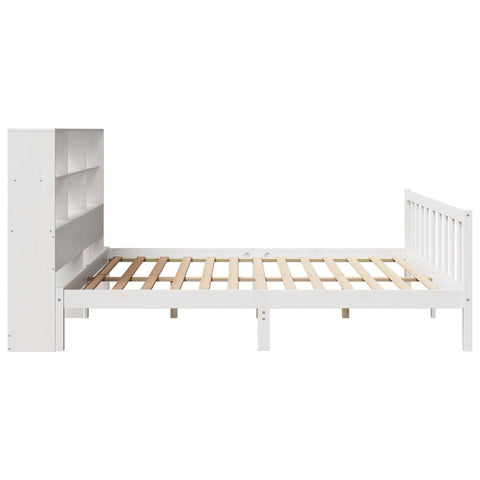 vidaXL Bookcase Bed without Mattress White 200x200 cm Solid Wood Pine