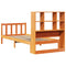 vidaXL Bookcase Bed without Mattress Wax Brown 90x190 cm Single Solid Wood Pine