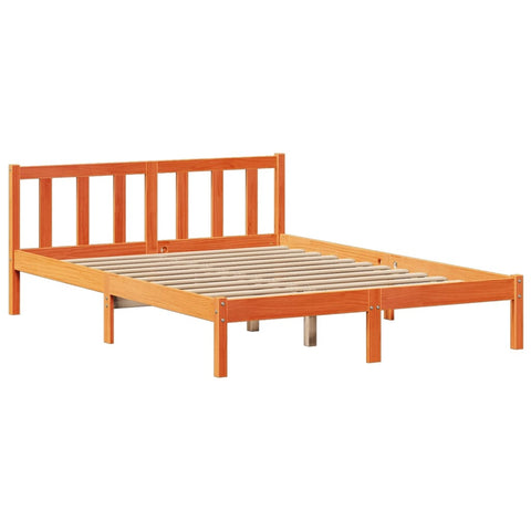 vidaXL Bookcase Bed without Mattress Wax Brown 120x190 cm Small Double Solid Wood Pine