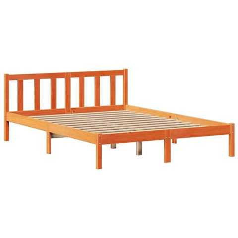 vidaXL Bookcase Bed without Mattress Wax Brown 140x190 cm Solid Wood Pine