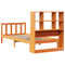vidaXL Bookcase Bed without Mattress Wax Brown 100x200 cm Solid Wood Pine