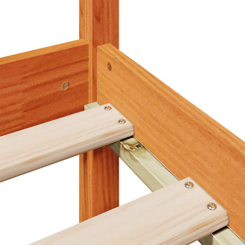 vidaXL Bookcase Bed without Mattress Wax Brown 140x200 cm Solid Wood Pine