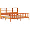 vidaXL Bookcase Bed without Mattress Wax Brown 180x200 cm Super King Solid Wood Pine