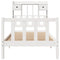 vidaXL Bookcase Bed without Mattress White 75x190 cm Small Single Solid Wood Pine