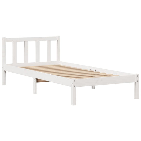 vidaXL Bookcase Bed without Mattress White 75x190 cm Small Single Solid Wood Pine
