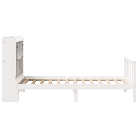 vidaXL Bookcase Bed without Mattress White 75x190 cm Small Single Solid Wood Pine