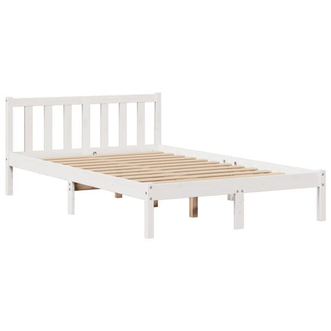 vidaXL Bookcase Bed without Mattress White 135x190 cm Double Solid Wood Pine