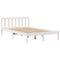 vidaXL Bookcase Bed without Mattress White 135x190 cm Double Solid Wood Pine
