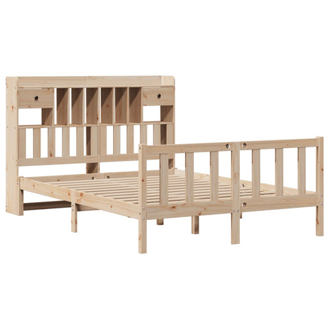 vidaXL Bookcase Bed without Mattress 140x190 cm Solid Wood Pine