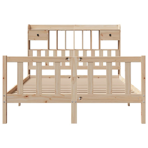 vidaXL Bookcase Bed without Mattress 140x190 cm Solid Wood Pine