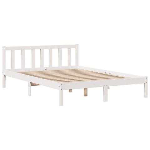 vidaXL Bookcase Bed without Mattress White 140x190 cm Solid Wood Pine