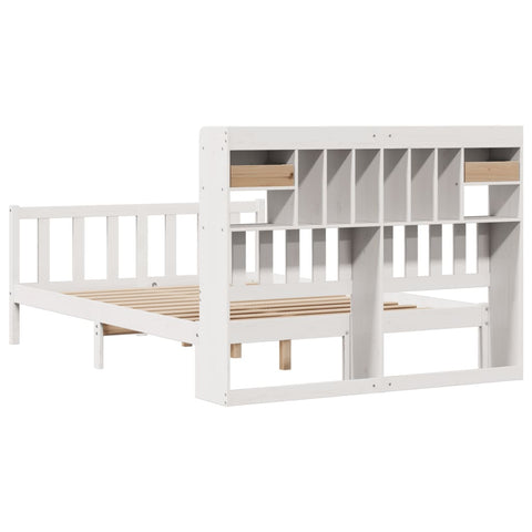vidaXL Bookcase Bed without Mattress White 140x190 cm Solid Wood Pine