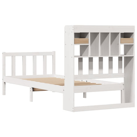 vidaXL Bookcase Bed without Mattress White 90x200 cm Solid Wood Pine