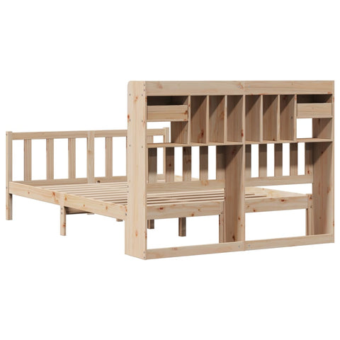 vidaXL Bookcase Bed without Mattress 140x200 cm Solid Wood Pine