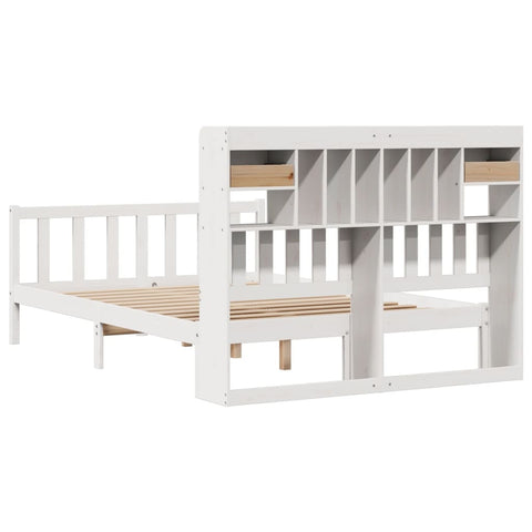 vidaXL Bookcase Bed without Mattress White 160x200 cm Solid Wood Pine