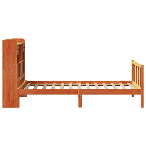 vidaXL Bookcase Bed without Mattress Wax Brown 90x190 cm Single Solid Wood Pine