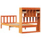 vidaXL Bookcase Bed without Mattress Wax Brown 90x190 cm Single Solid Wood Pine