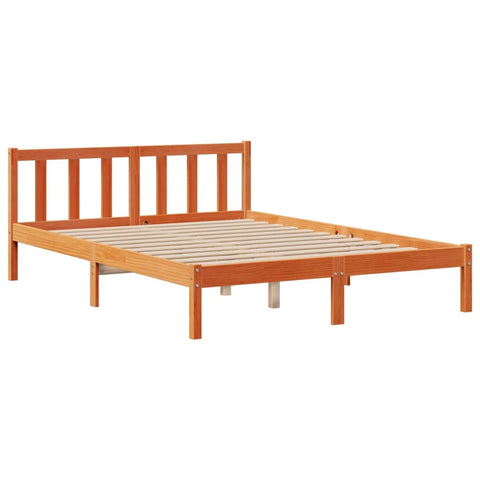 vidaXL Bookcase Bed without Mattress Wax Brown 140x190 cm Solid Wood Pine