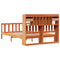 vidaXL Bookcase Bed without Mattress Wax Brown 140x190 cm Solid Wood Pine