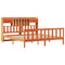 vidaXL Bookcase Bed without Mattress Wax Brown 180x200 cm Super King Solid Wood Pine