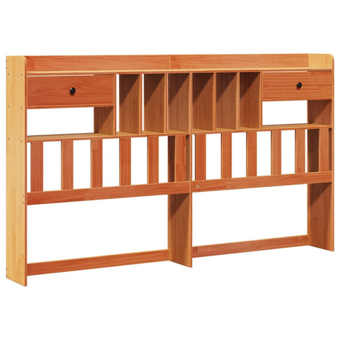 vidaXL Bookcase Bed without Mattress Wax Brown 200x200 cm Solid Wood Pine