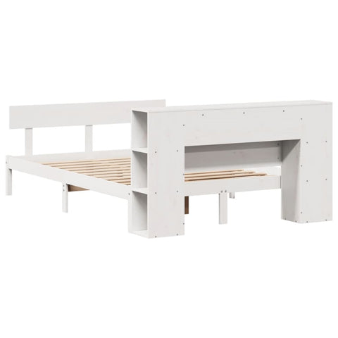 vidaXL Bookcase Bed without Mattress White 140x190 cm Solid Wood Pine