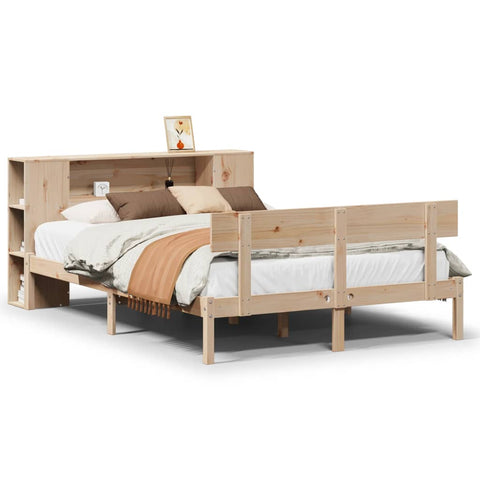 vidaXL Bookcase Bed without Mattress 120x200 cm Solid Wood Pine