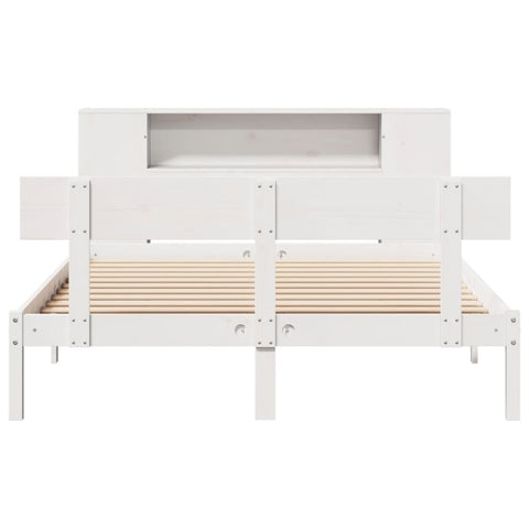 vidaXL Bookcase Bed without Mattress White 120x200 cm Solid Wood Pine