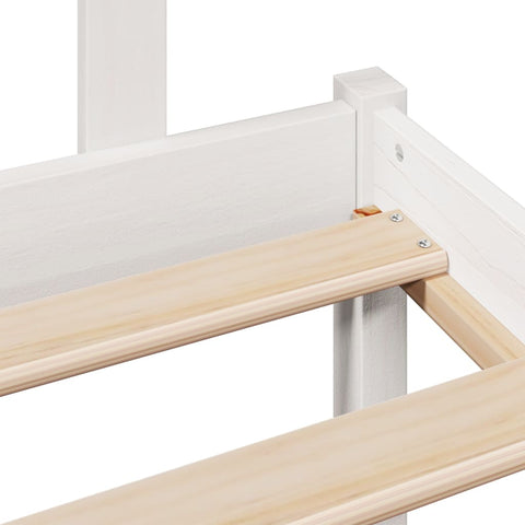vidaXL Bookcase Bed without Mattress White 150x200 cm King Size Solid Wood Pine