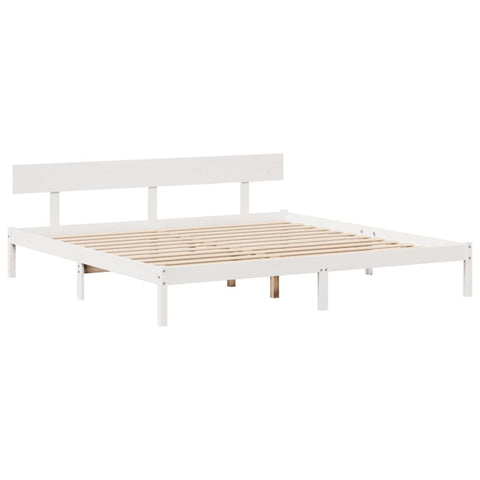 vidaXL Bookcase Bed without Mattress White 180x200 cm Super King Solid Wood Pine