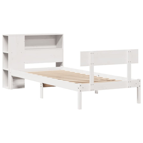 vidaXL Bookcase Bed without Mattress White 90x200 cm Solid Wood Pine