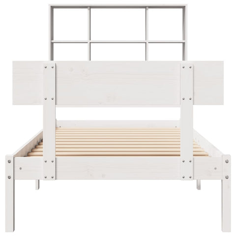vidaXL Bookcase Bed without Mattress White 90x190 cm Single Solid Wood Pine