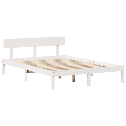 vidaXL Bookcase Bed without Mattress White 140x190 cm Solid Wood Pine