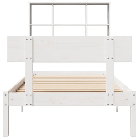 vidaXL Bookcase Bed without Mattress White 90x200 cm Solid Wood Pine