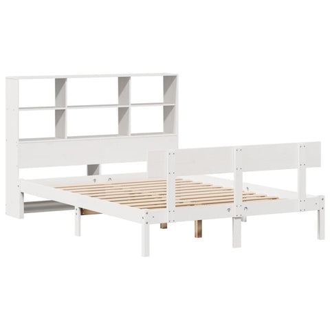 vidaXL Bookcase Bed without Mattress White 140x200 cm Solid Wood Pine