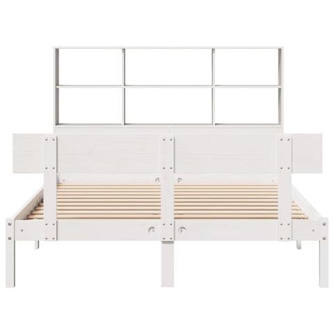 vidaXL Bookcase Bed without Mattress White 140x200 cm Solid Wood Pine