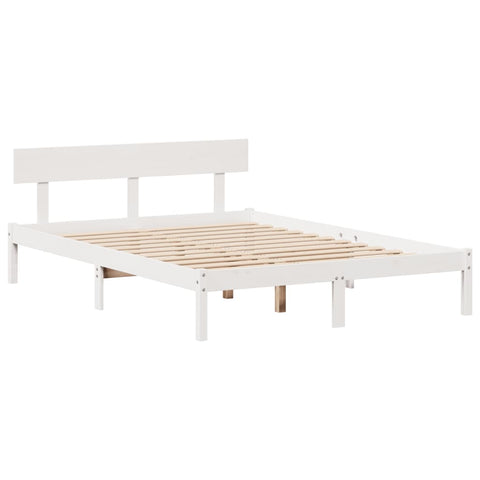 vidaXL Bookcase Bed without Mattress White 140x200 cm Solid Wood Pine