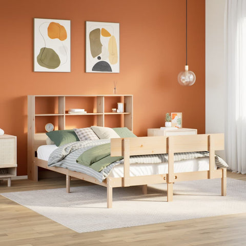 vidaXL Bookcase Bed without Mattress 150x200 cm King Size Solid Wood Pine