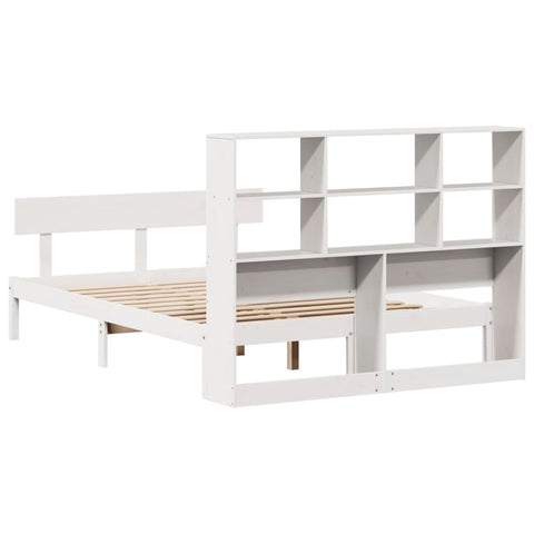 vidaXL Bookcase Bed without Mattress White 160x200 cm Solid Wood Pine