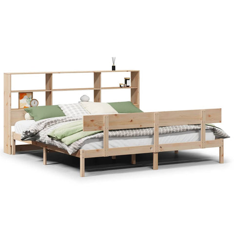 vidaXL Bookcase Bed without Mattress 180x200 cm Super King Solid Wood Pine
