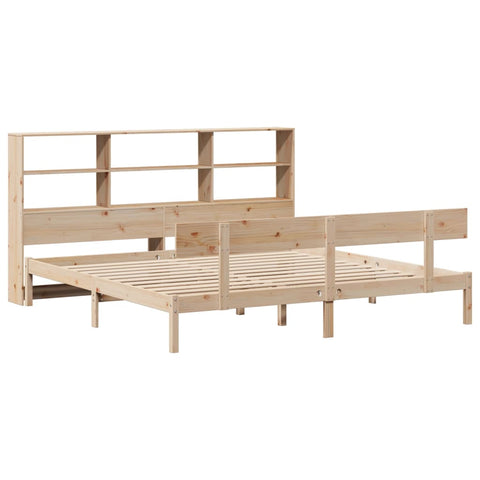 vidaXL Bookcase Bed without Mattress 180x200 cm Super King Solid Wood Pine