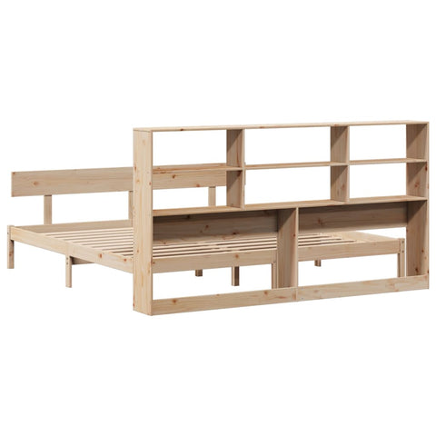 vidaXL Bookcase Bed without Mattress 180x200 cm Super King Solid Wood Pine