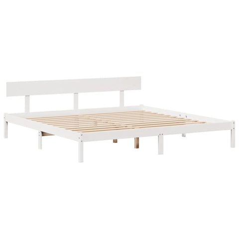 vidaXL Bookcase Bed without Mattress White 180x200 cm Super King Solid Wood Pine