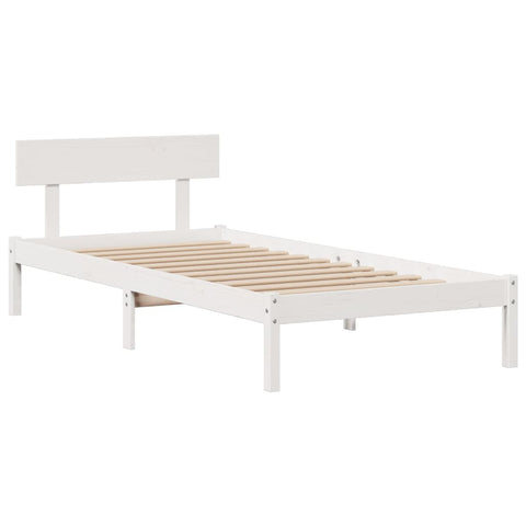 vidaXL Bookcase Bed without Mattress White 90x190 cm Single Solid Wood Pine